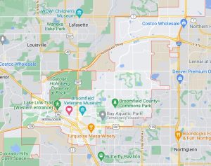 Map of Broomfield, Colorado neighborhoods